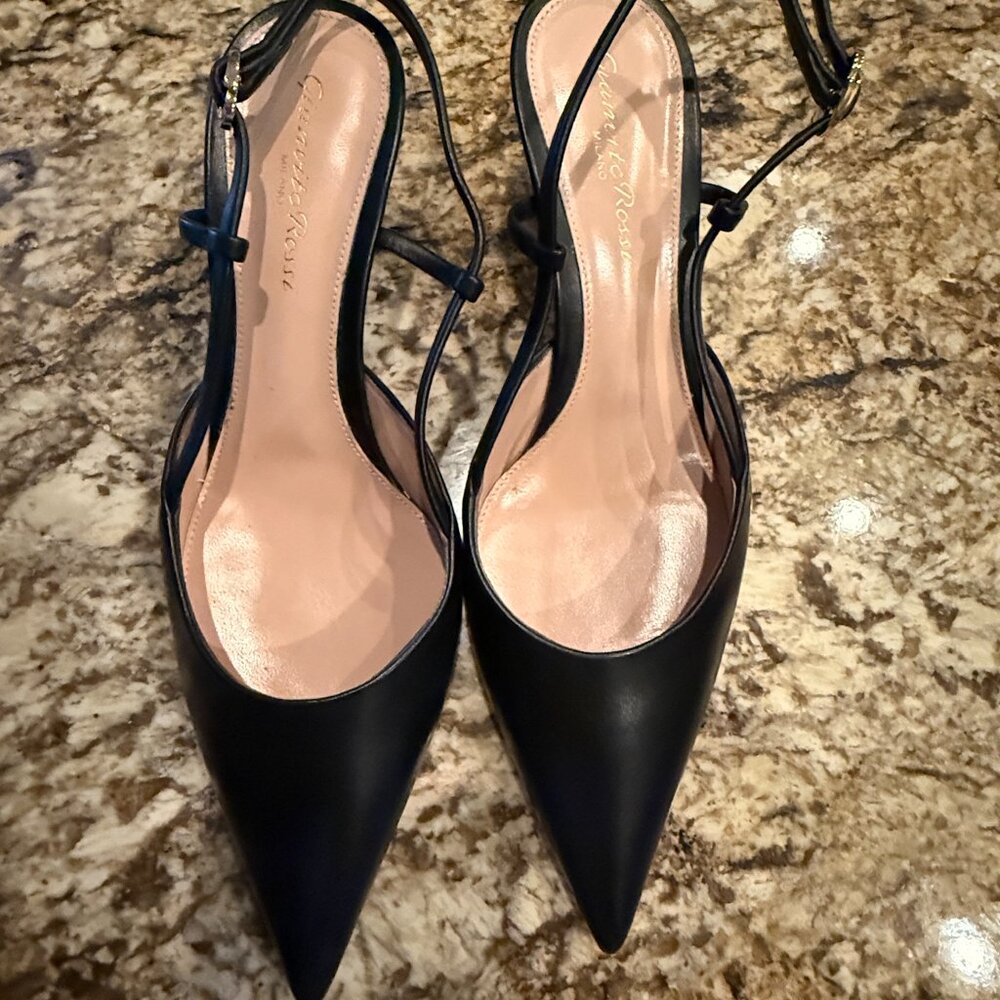 Gianvito Rossi Ascent 55 Black Leather Slingbacks, size 38 - Picture 5 of 9